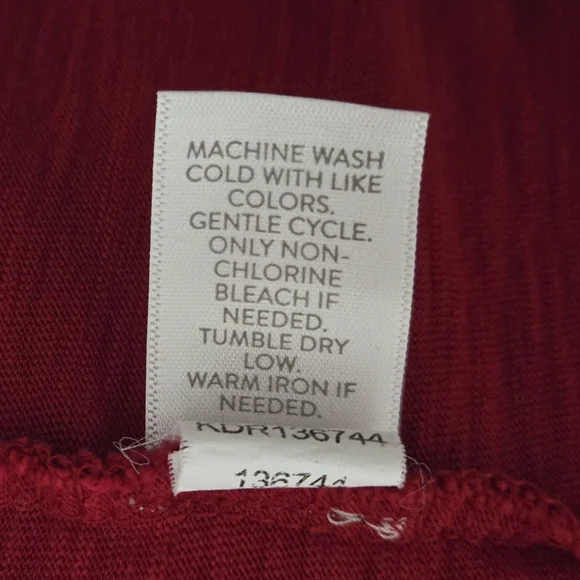 J JILL Red Cotton T-Shirt Dress with Short Sleeves and Pockets Size 1X - Picture 11 of 11